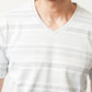 Tシャツ カットソー メンズ Vネック おしゃれ ブランド 人気 おすすめ 無地 コーデ 40代 50代 半袖 夏 スリム 細身 ボーダー タックボーダーデザイン