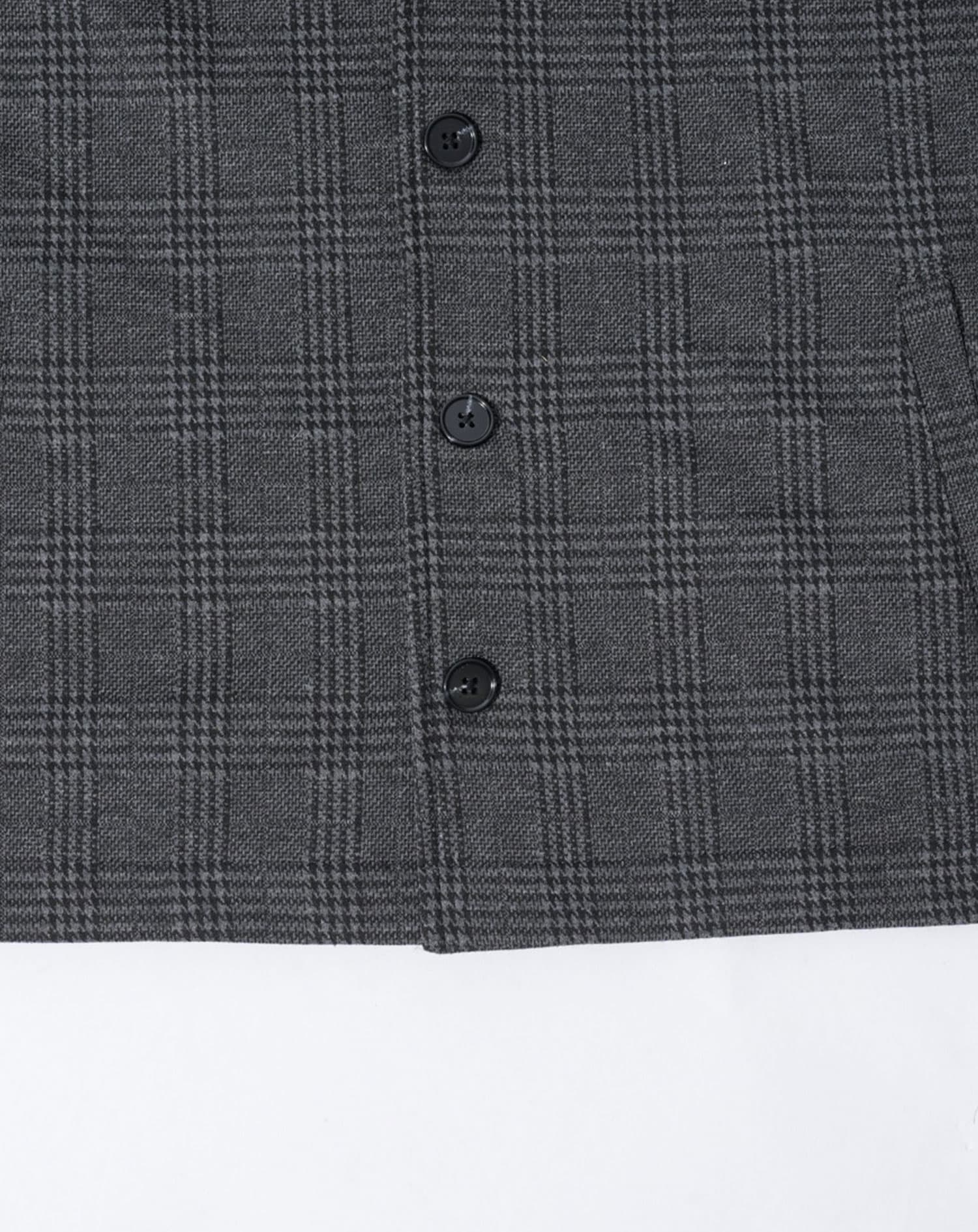 グレンチェックスタンドカラー長袖ジャケット