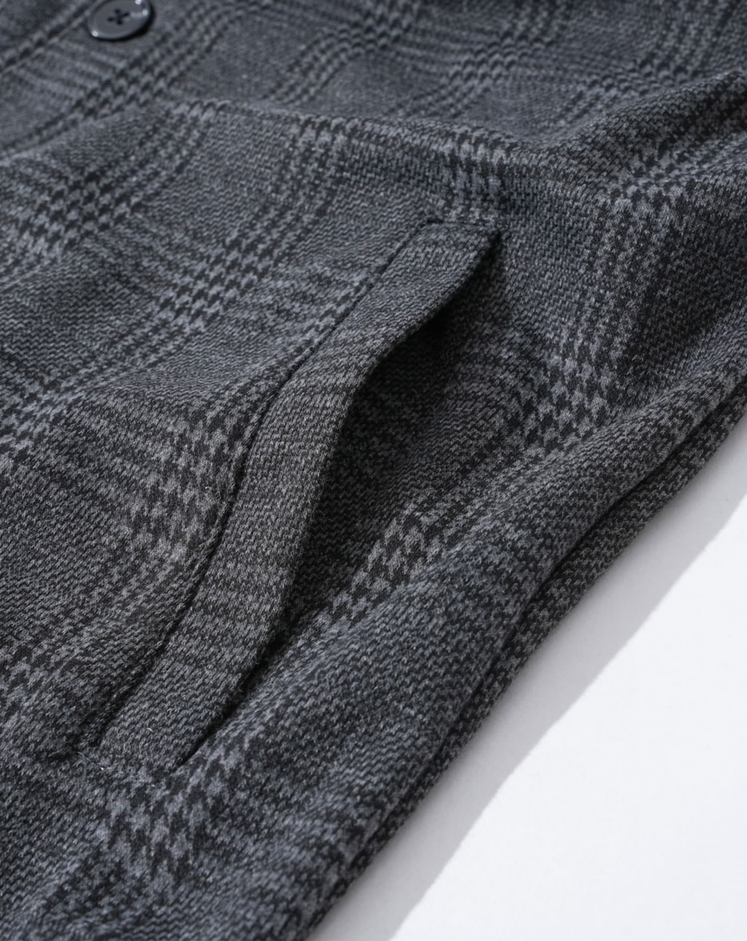 グレンチェックスタンドカラー長袖ジャケット