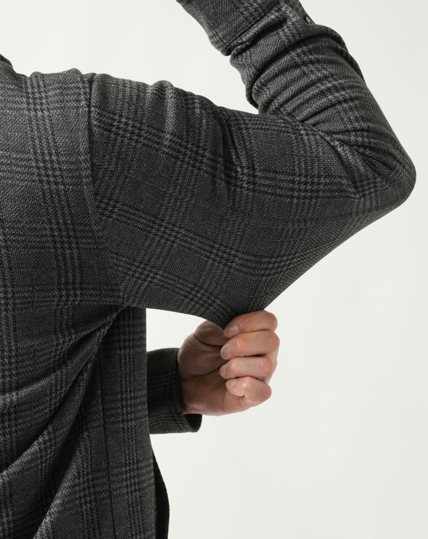 グレンチェックスタンドカラー長袖ジャケット