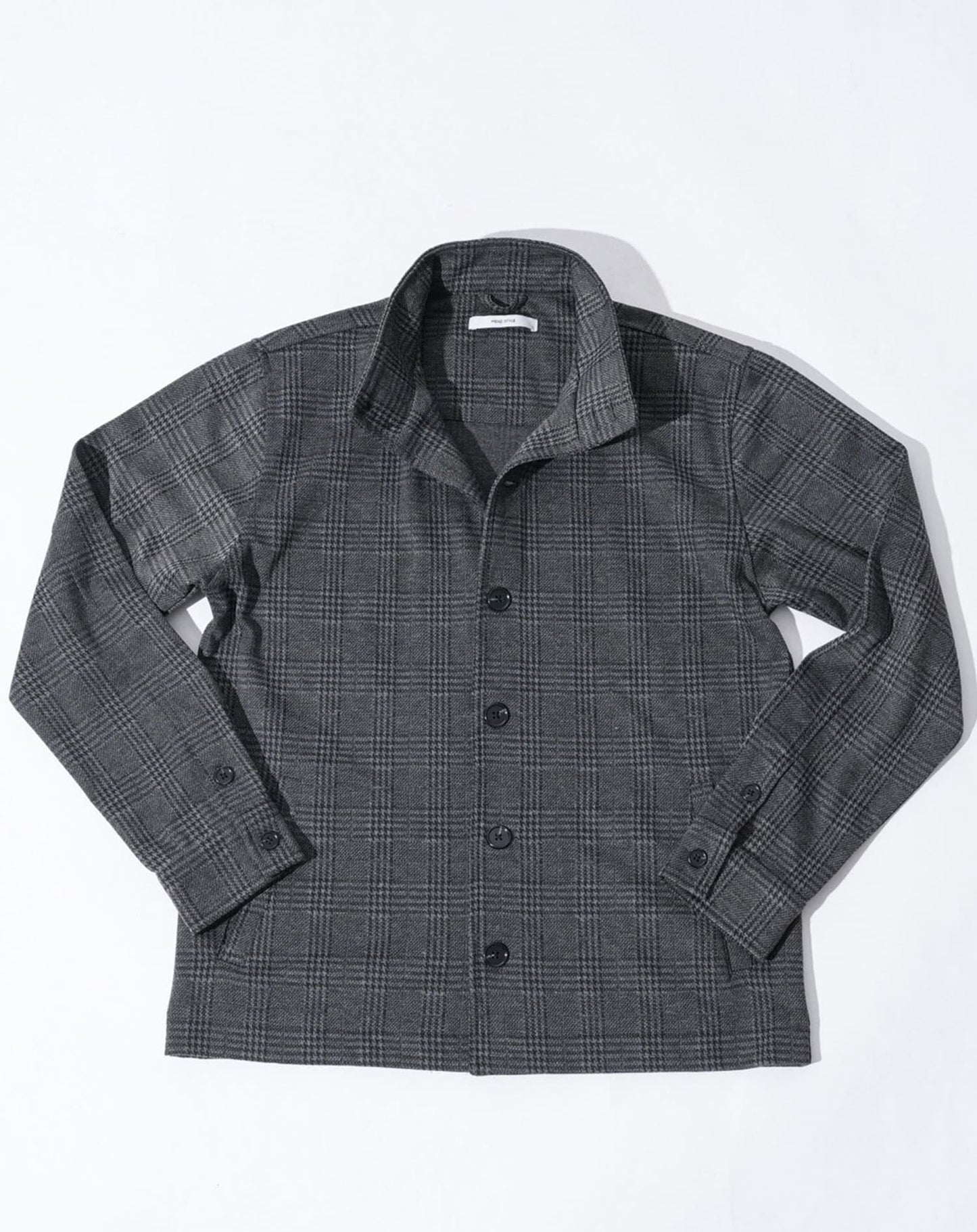 グレンチェックスタンドカラー長袖ジャケット