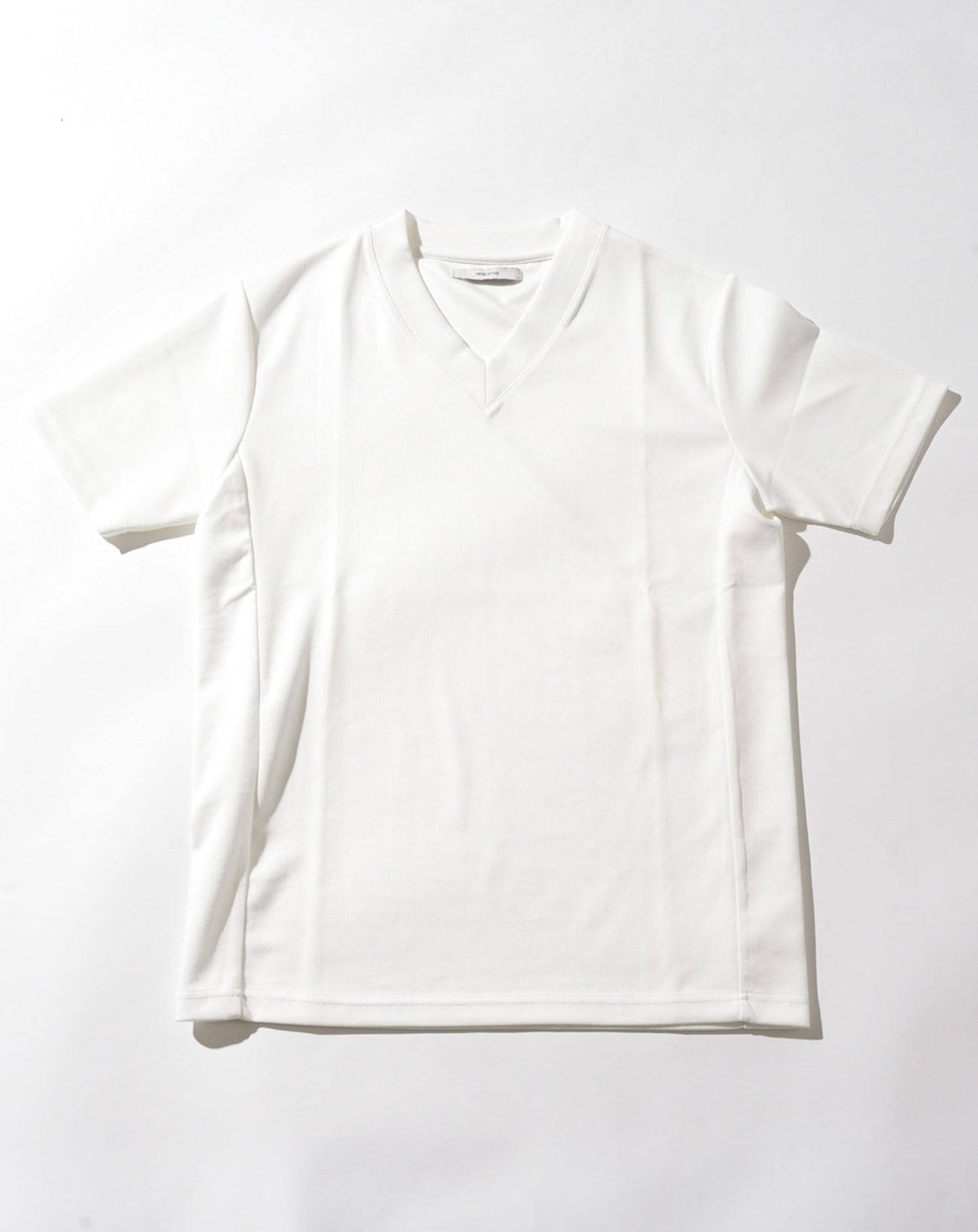スリムフィットテレコVネック半袖Tシャツ