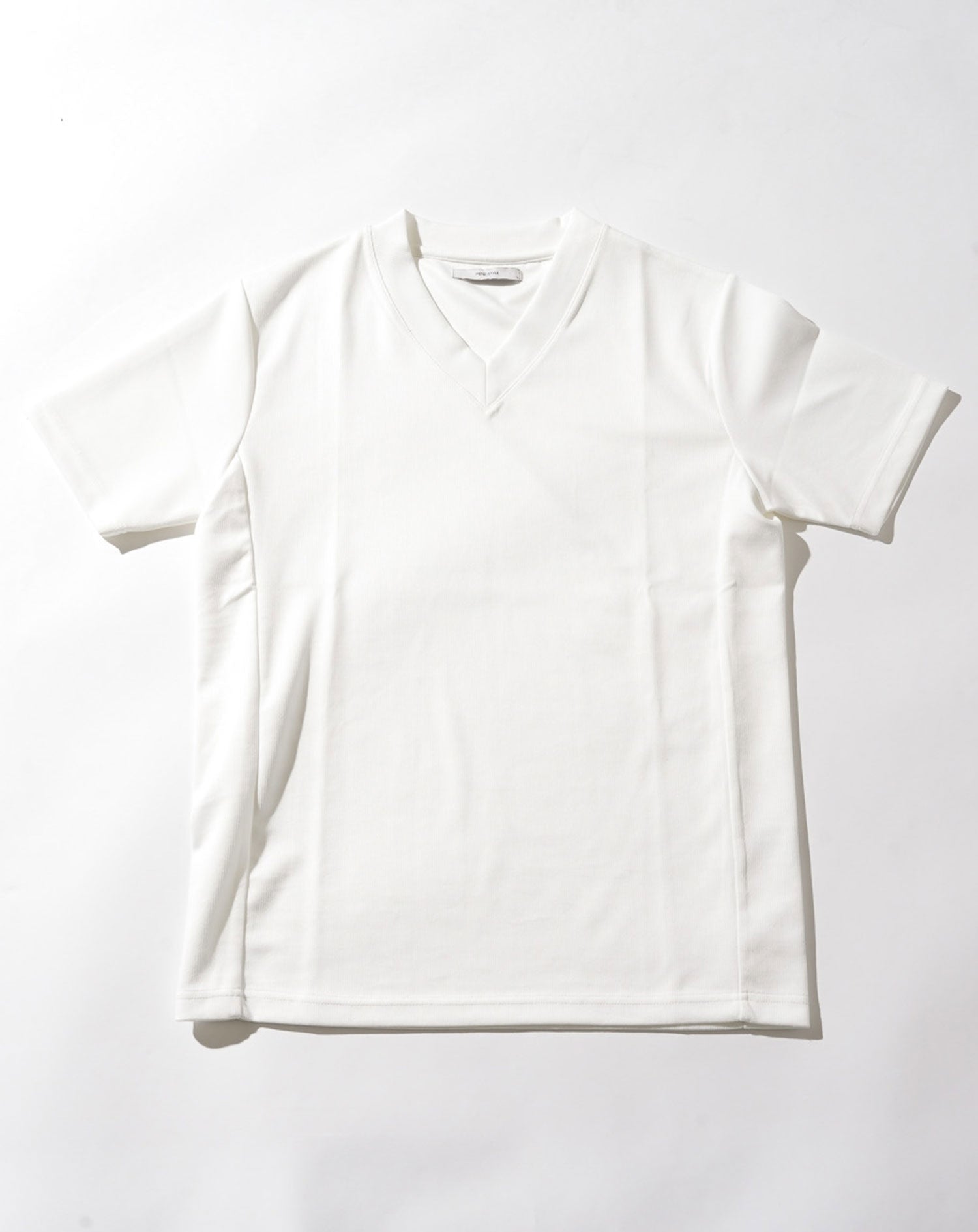 スリムフィットテレコVネック半袖Tシャツ
