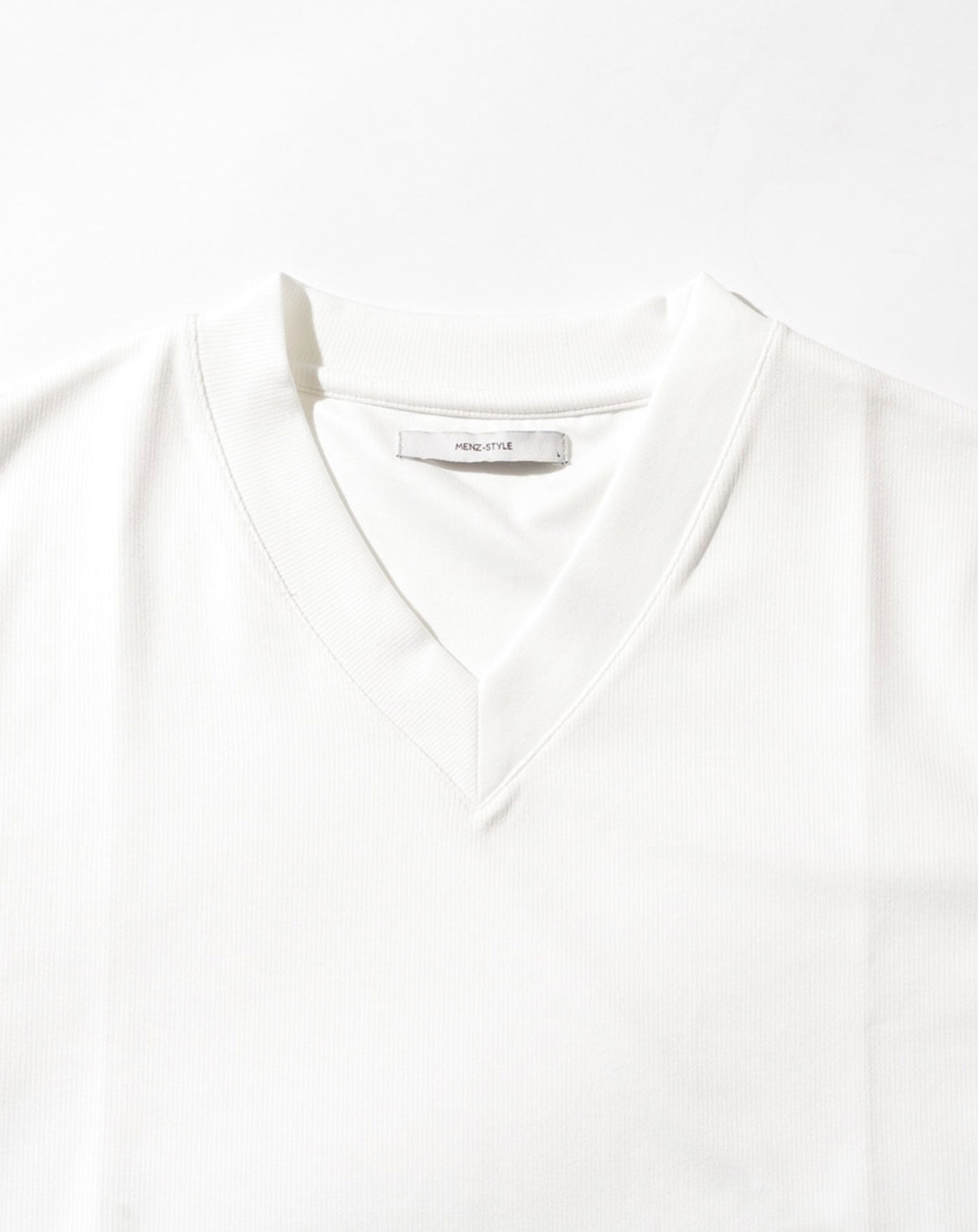 スリムフィットテレコVネック半袖Tシャツ