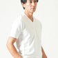 スリムフィットテレコVネック半袖Tシャツ