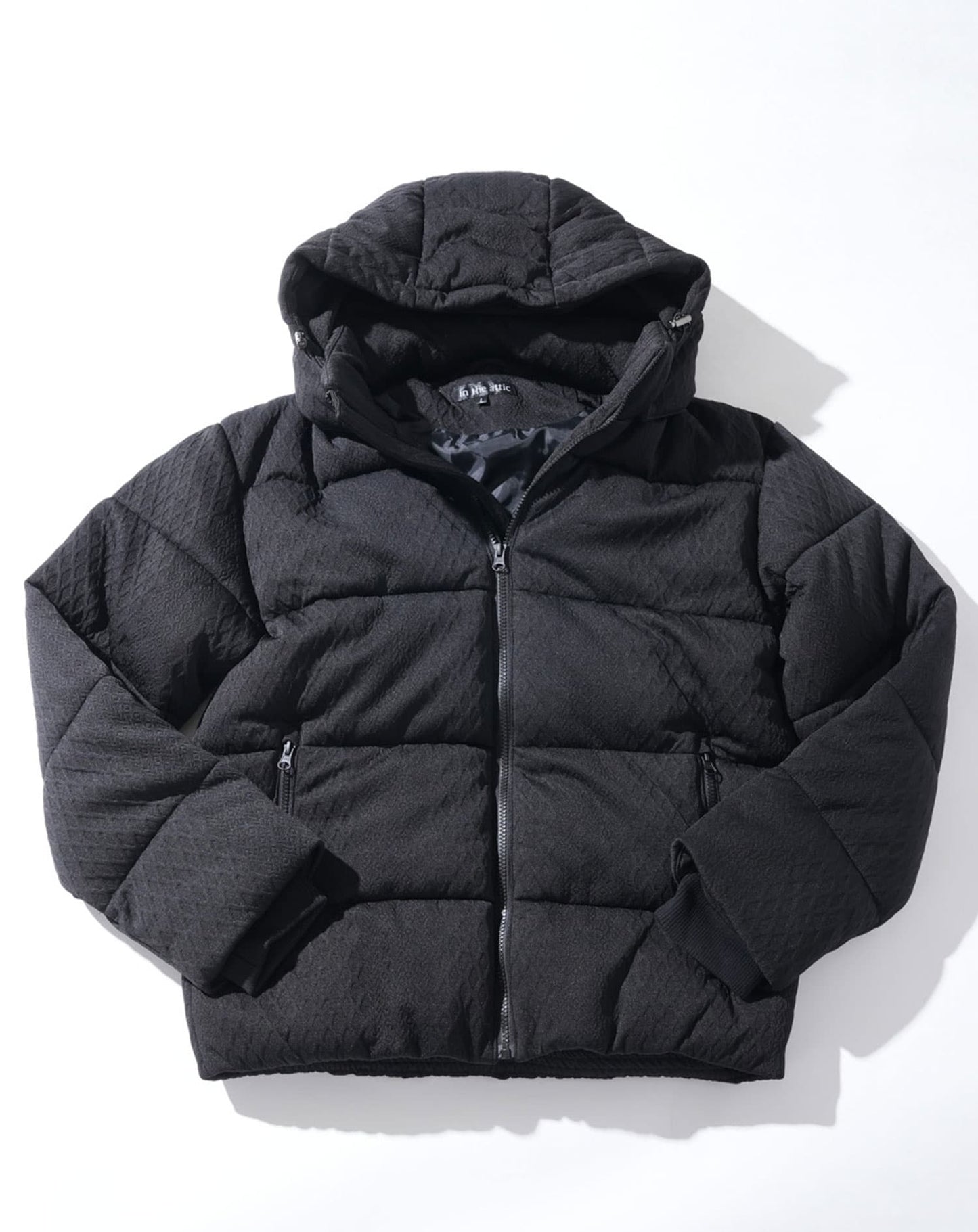 カットジャガード中綿ファイバーダウンジャケット