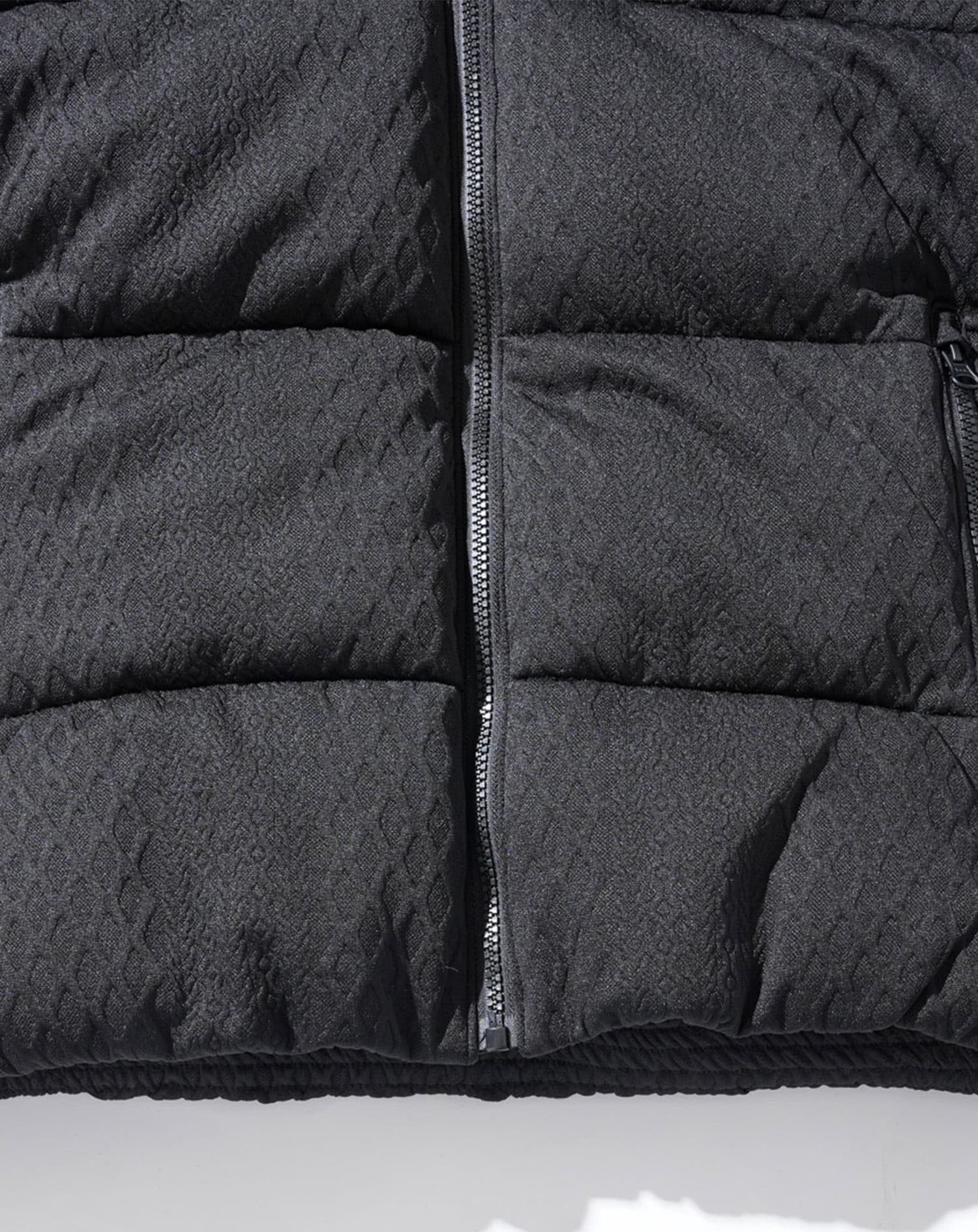 カットジャガード中綿ファイバーダウンジャケット