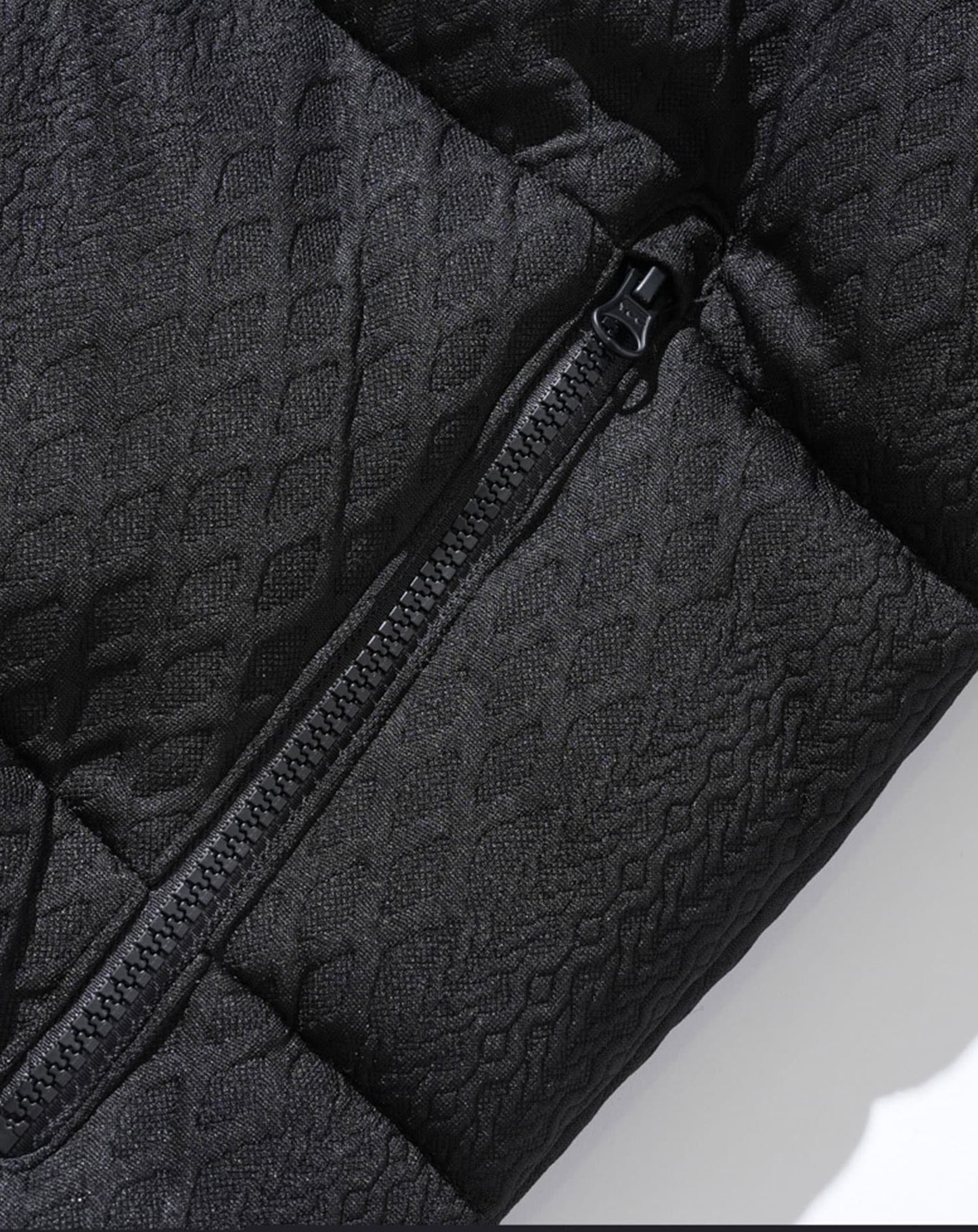 カットジャガード中綿ファイバーダウンジャケット