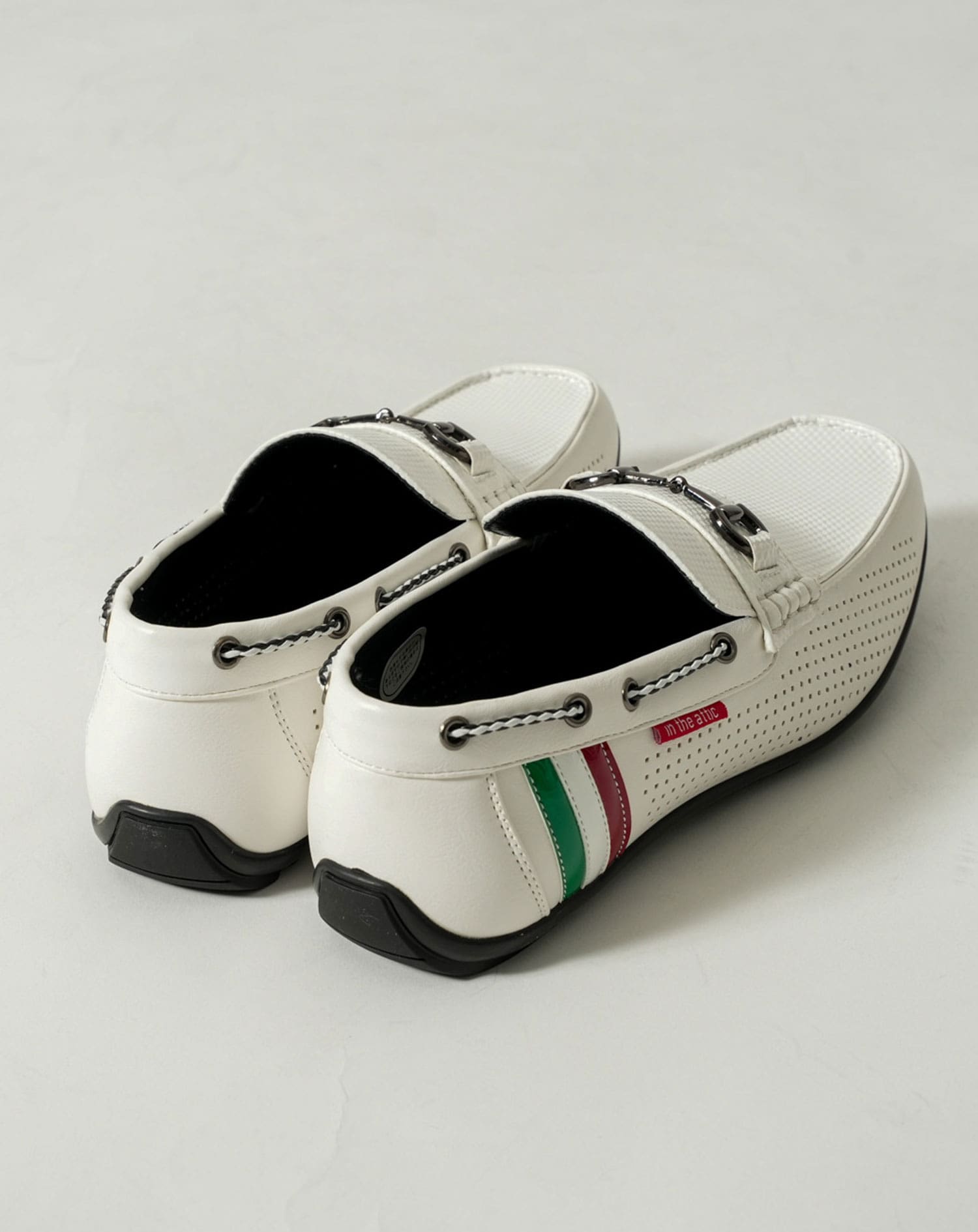 PUレザーイタリアラインビット付きドライビングシューズ