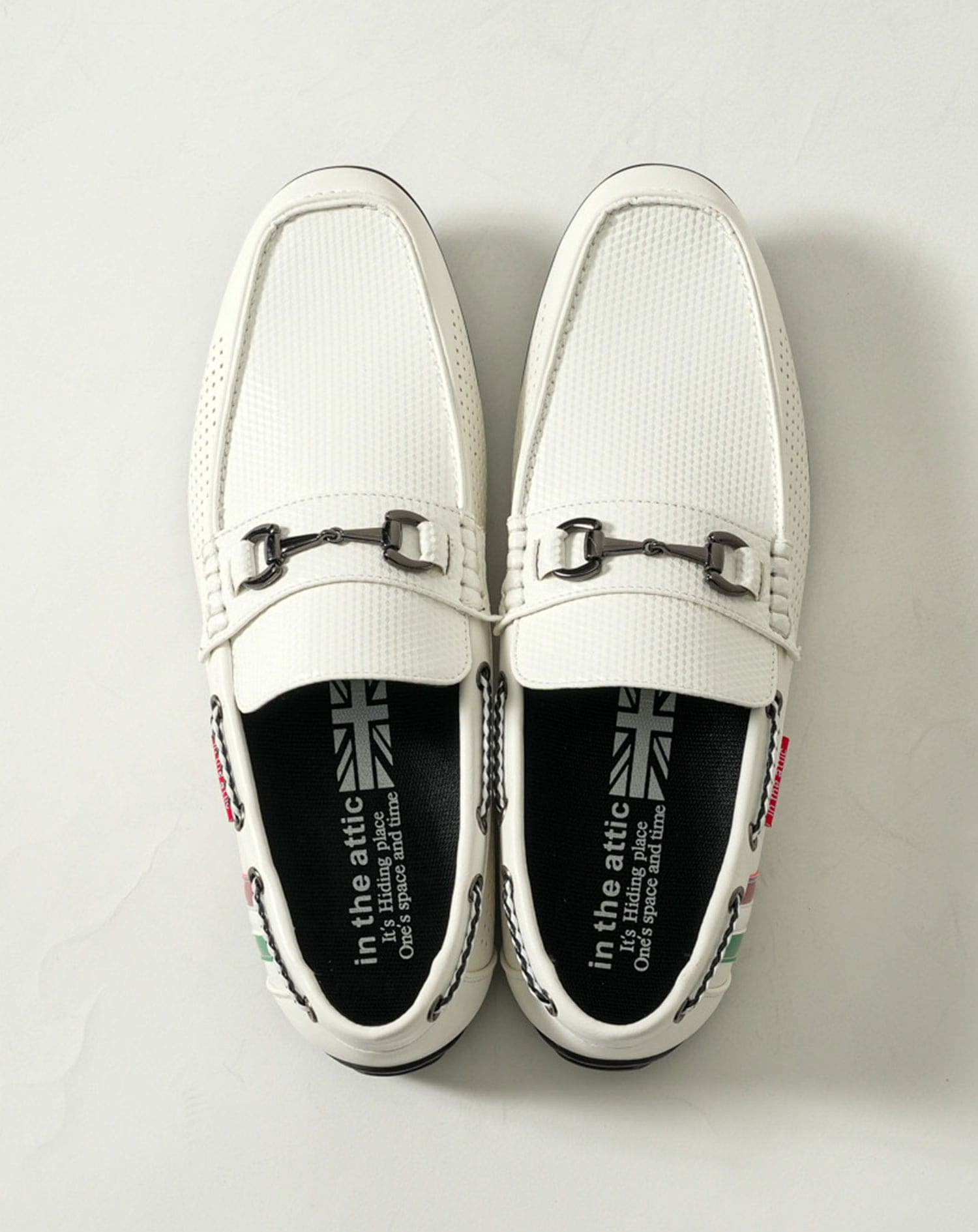 PUレザーイタリアラインビット付きドライビングシューズ