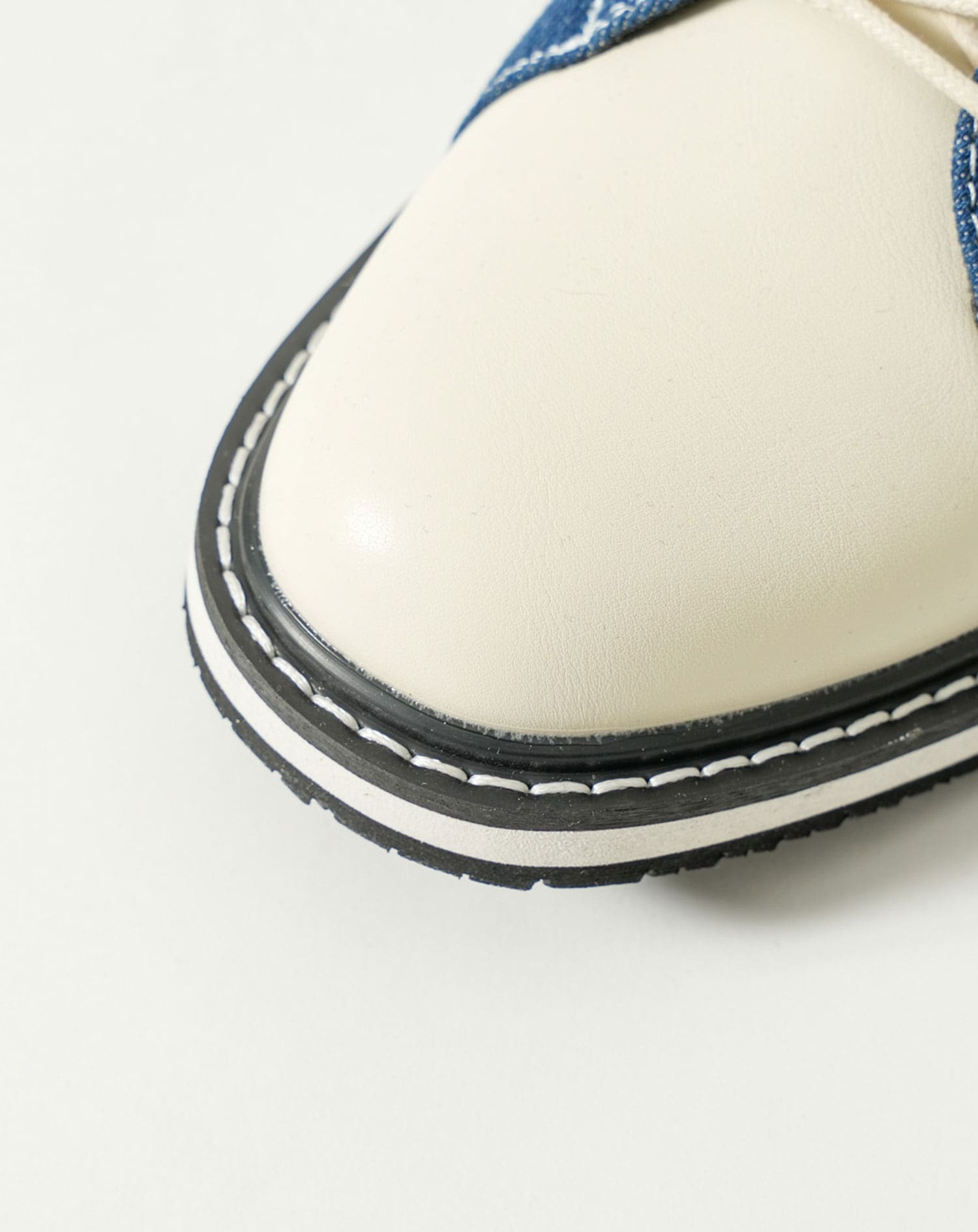 デニム切替PUレザースニーカー 40代50代 メンズカジュアル低反発ソール