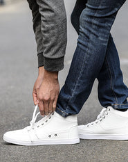 PUレザーハイカットスニーカー