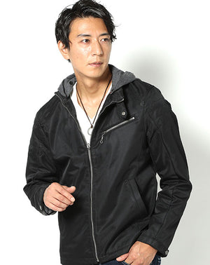 ジップデザインフェイクレイヤードジャケット