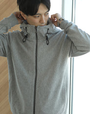 ハイネックデザイン裏起毛ジップパーカー