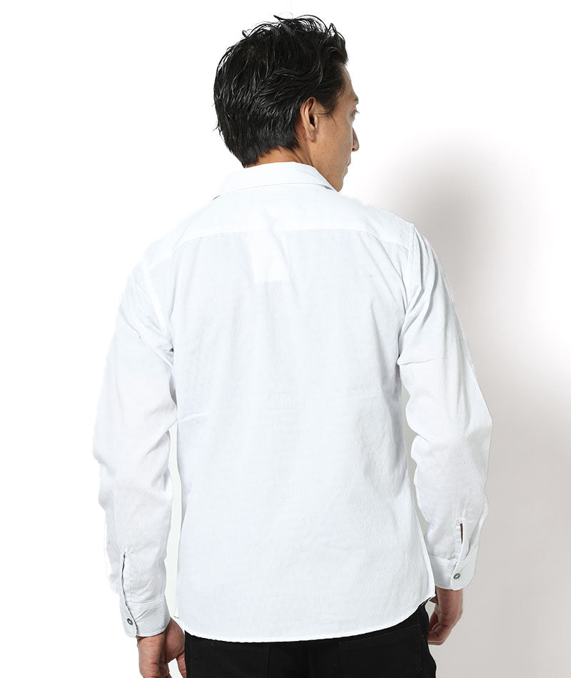 ダイヤ柄チェックデザイン長袖シャツ×半袖プリントＴシャツ　2点セット