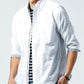 パナマ織り７分袖シャツ×半袖ボーダークルーネックＴシャツ　2点セット