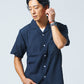 半袖オープンカラーシャツ×テレコ素材半袖Ｔシャツ　2点セット