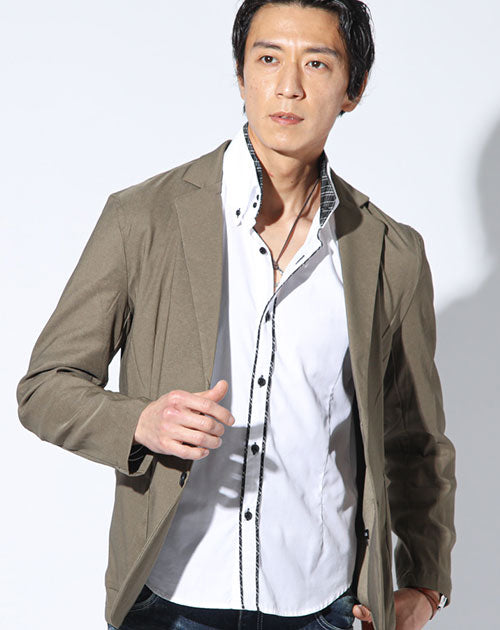 接触冷感スーパーストレッチ長袖テーラードジャケット