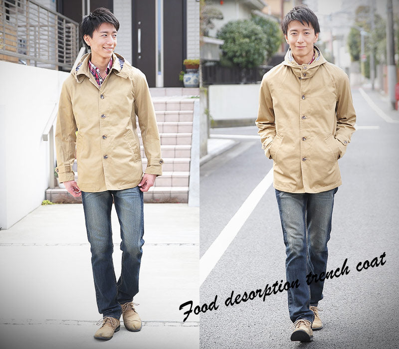 フード脱着トレンチコート