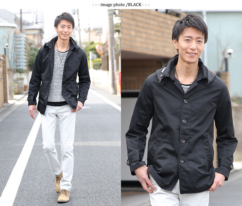 フード脱着トレンチコート