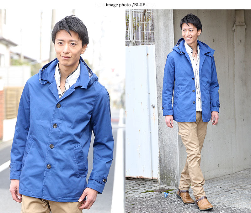 フード脱着トレンチコート