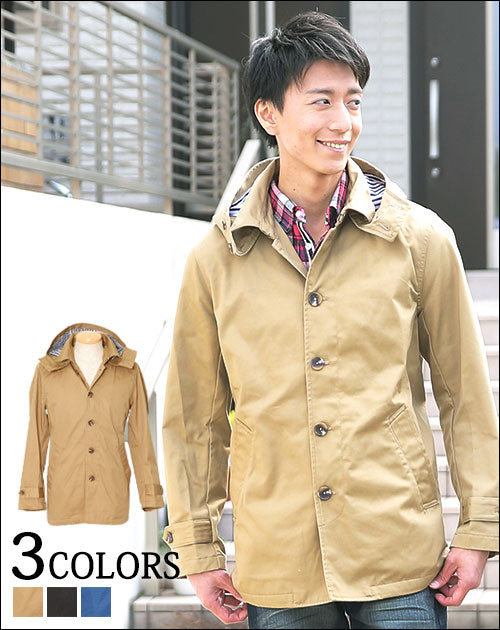 フード脱着トレンチコート