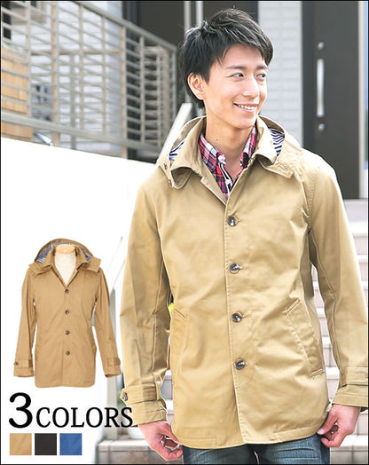 フード脱着トレンチコート