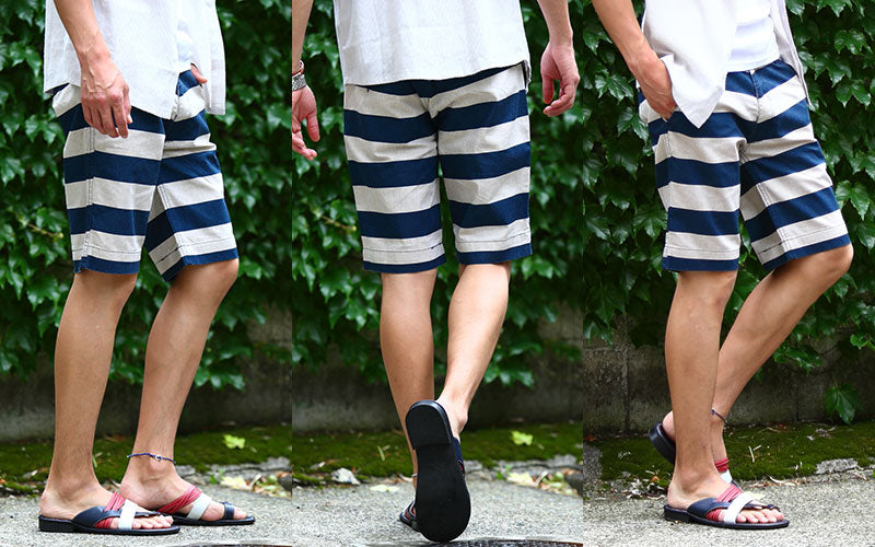 リサイクルコットンボーダーショートパンツ