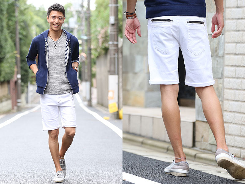 バックジップハーフパンツ