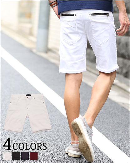 バックジップハーフパンツ