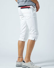 トリコロールデザインクロップドチノパンツ