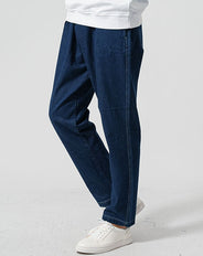 30代向け/ワイドフィットイージーテーパードデニムパンツ