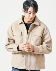 30代向け/オーバーサイズメルトンブルゾンジャケット