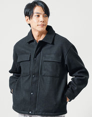 30代向け/オーバーサイズメルトンブルゾンジャケット