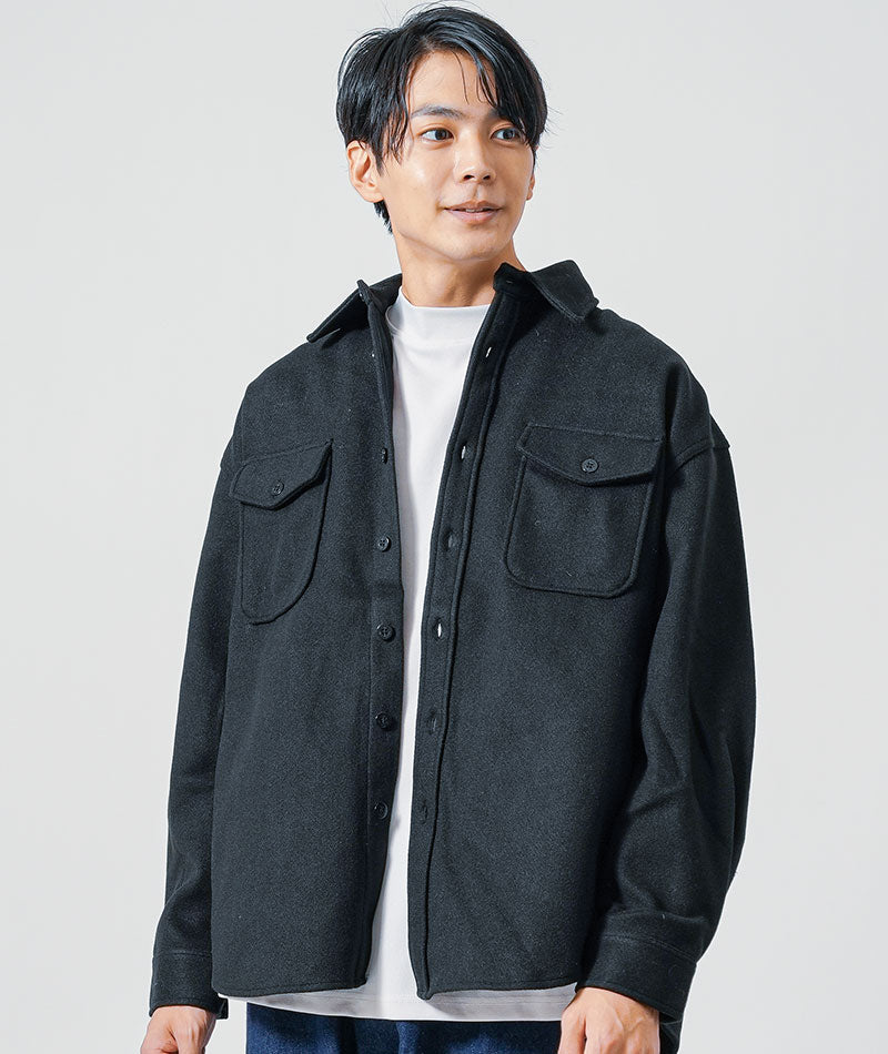 厚手メルトンCPOシャツジャケット メンズ秋冬30代 ｜ メンズ