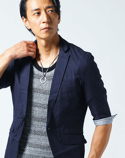 クールマックス素材鹿の子サマージャケット