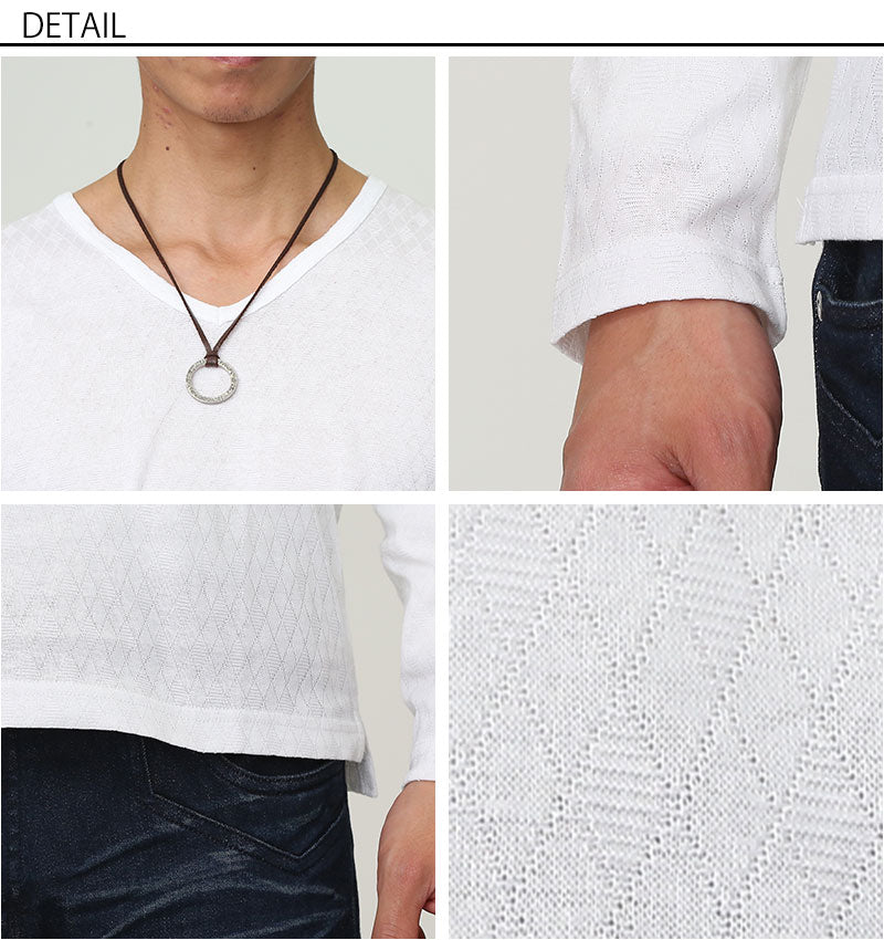 シャドーアーガイルデザインカットソー　日本製