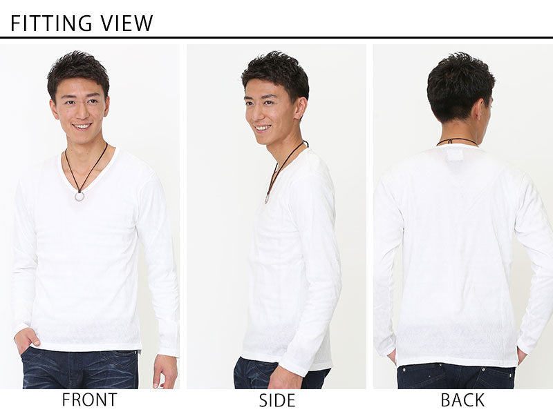 シャドーアーガイルデザインカットソー　日本製