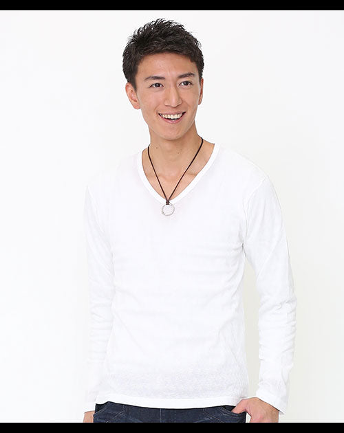 シャドーアーガイルデザインカットソー　日本製