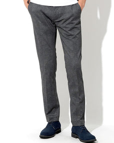 ポンチプリントグレンチェックスリムスラックス 日本製