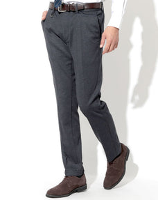 ポンチプリントグレンチェックスリムスラックス 日本製