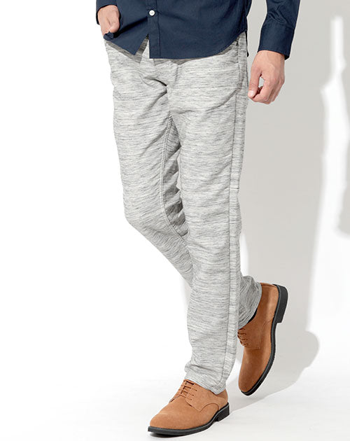 2重織杢柄ストレッチパンツ 日本製