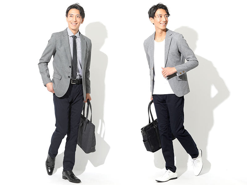 カツラギストレッチネイビースリムパンツ 日本製 Biz