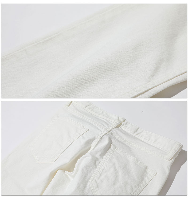 カツラギストレッチ白スリムパンツ 日本製 Biz