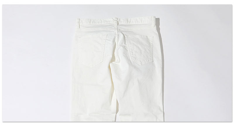 カツラギストレッチ白スリムパンツ 日本製 Biz