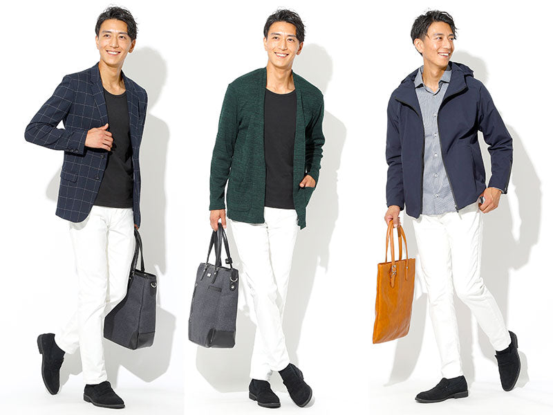 カツラギストレッチ白スリムパンツ 日本製 Biz