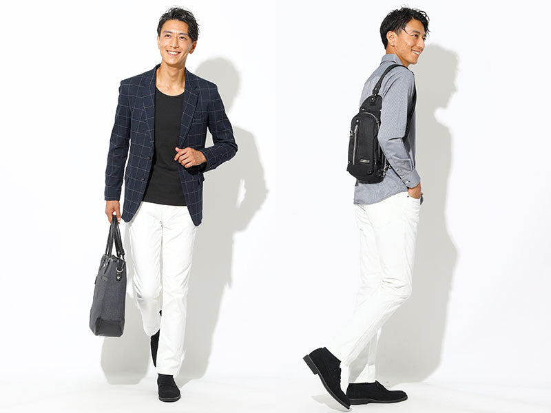 カツラギストレッチ白スリムパンツ 日本製 Biz