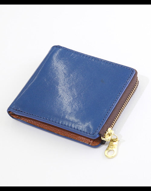 イタリアンレザーショートL字ウォレット　折りたたみ財布