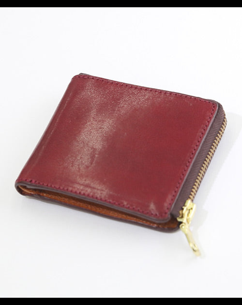 イタリアンレザーショートL字ウォレット　折りたたみ財布