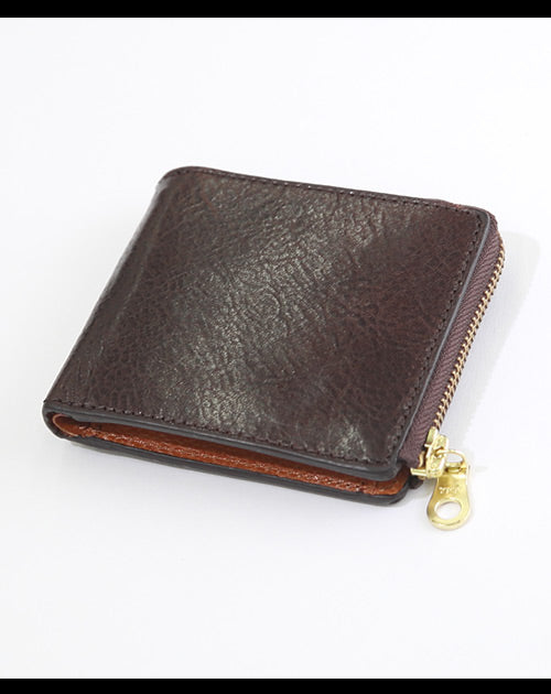 イタリアンレザーショートL字ウォレット　折りたたみ財布